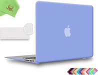 UESWILL 2in1 Smooth Touch Matte Hard Shell Case with EU/UK Version Clear Keyboard Cover Compatible with MacBook Air 11 inch (Model: A1370/A1465), Serenity Blue