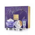 Avon Protinol Three Piece GiftSet of Renewal Power Serum 30ml, Renewal Power Eye Cream 15ml, Platinum Day Lifting Cream SPF25 50ml, Platinum Night Cream 50ml and Gua Sha Tool in a Gift Box