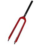 Full Carbon Fork Straight Tube Bike Fork Hard Carbon MTB Fork 26/27.5/29” Front Fork for Bicycle Lightweight Bike Fork (Color : Red, Size : 16 inch)