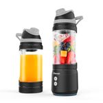 Portable Blender for Smoothies and Shakes, Anti-Jamming, 24oz USB-C Rechargeable, BPA-Free, Electric Protein Shaker Bottle with Travel Lid for Kitchen, Gym (Black)