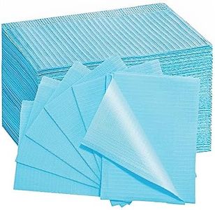 EZEELAI Dental Bibs Disposable Dentist Napkins 50 PCS, Polyback Towel Patient Paper Napkin Waterproof 3 Ply Tattoo Bib Dentist Bib Tray Covers Lap Cloths -13" x 18" - Blue