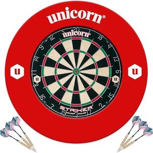 Unicorn Dartboard and Backboard Surround | Striker | Sisal Bristle Board and Lightweight Injection Moulded EVA Plastic Surround | with 2 Sets of Darts