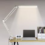 BIENSER LED Desk Lamp with Clamp, Swing Arm Desk Lamp, Eye-caring Dimmable Desk Light with 10 Brightness, 3 Lighting Modes, Adjustable Table Lamp for Study, Drawing, Office, Architect, Task, Workbench