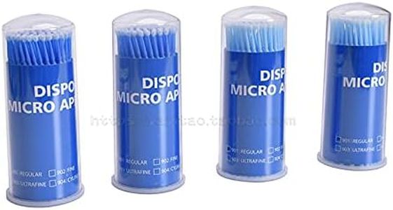400 PCS Disposable Micro Applicator Dental Brush Bendable, Latisse Application Micro Swabs for Eyelash Extensions, Personal Care, Cleaning and Painting - Regular Tips|Blue