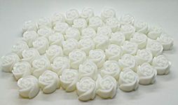 50 x Mini Rose Soap - Wedding Birthday Party Favours - Scented - BULK Oq (White - Coco Lagoon)