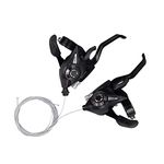 ZUKKA ST-EF51 3x8 Speed Bike Shifter Lever 24 Speed Shift Lever with Gear Indicator and V Brake Cable for Mountain Bicycle Commuter Bike Kids Bike with Grips(Pair)