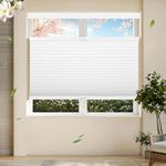 Allesin Top Down Bottom Up Cellular Shades, Blackout Shades Noise Reduction, Honeycomb Blinds Cordless Room Darkening for Bedroom Office, Blackout (White, W31 x H72)