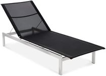 AquaTeak Moda Stainless Steel Black Sling Lounger.