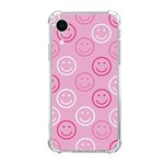 Cute Pink Smiling Face Pattern Phone Case Compatible with iPhone XR, Color Smiley Face Case for Girls Boys Women Men, Unique Trendy TPU Bumper Case for iPhone XR