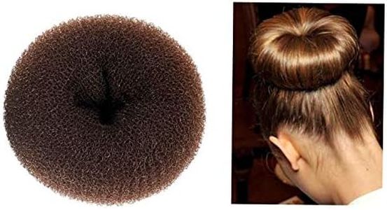 ClothoBeauty Extra Large Hair Bun Maker Ring, Women Chignon Doughnut Shaper (For Thick and Long Hair) 5.1-5.3 in, (X-Brown)