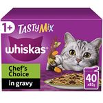 Whiskas Tasty Mix 1+Chef´s Choice in Gravy 40 x 85 g Pouches, Adult Cat Food