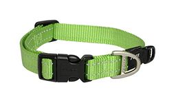 Rogz Utility Medium 5/8" Snake Side-Release Reflective Dog Collar, Lime