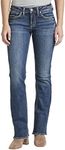 Silver Jeans Co. Women's Britt Low Rise Curvy Fit Slim Bootcut Jeans, Med Wash Sdk394, 28W x 31L