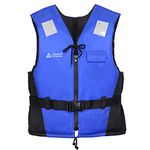 Leader Accessories Adult's 45-50N Sport II Front Zipper,Nylon,Buoyancy Vest Aid,buoyancy aid,Canoe Kayak Dinghy SUP Jacket with pocket, CE EN ISO12402 Approval(Blue S:30-50KG)
