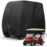 Golf Cart Cover,4 Passenger 300D Oxford Cloth Water-Proof Golf Cart Cover for EZ GO Club Car Yamaha Golf Carts, Sunproof Dustproof 4 Seat Club Car Cover (Up to 112 Inch)