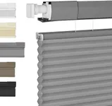 BERISSA Top Down Bottom Up Cordless Cellular Shades No Tools No Drill Blinds for Windows Shades for Indoor Windows Easy to Install,Custom Size (Light Filtering) Light Gray