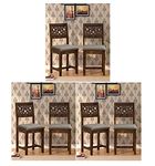 Vivek Wood Solid Sheesham Wood Dining Chairs Only | Wooden Set of 6 Dinning Chair for Kitchen & Dining Room | Chairs with Cushion | Rosewood, Provincial Teak Finish