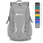 ZOMAKE 40L Foldable Backpack Lightweight Rucksack,Packable Small Backpacks Water Resistant for Travel Hiking Camping Walking Men Women(Silver Gray)