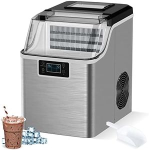 Advwin 20KG Ice Maker Machine Countertop, Self-Cleaning Ice Cube Maker, Silver