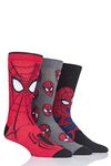 SockShop Mens and Ladies Marvel Spider-Man Cotton Socks Pack of 3 Assorted 12-4