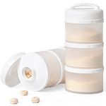 Termichy Stackable Formula Dispenser Portable Milk Powder Container, 2 Pack (White)