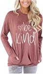 Fuyxxmer Womens Be Kind Sweatshirt 