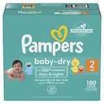 Pampers Baby Dry Diapers Size 2 180 Count, Leakproof days & nights