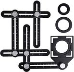 Akszone Outline Gauge Contour Profile Tool Super Measuring Plastic Ruler for Corners Woodworking Templates Tiles and Laminate Multi-Angle Six-Sided Universal Tile Holes (Metal Steel)