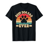 Best Dog Dad Ever Funny Dog Paw Daddy Father Retro Dog Lover T-Shirt