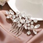 Catery Crystal Bride Wedding Hair Comb Hair Accessories with Rhinestone Bridal Side Combs for Women and Girls (A Silver)