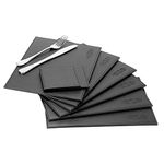 12 Piece Faux Leather Table Set | 6 Placemats & 6 Coasters | Party Place Mats | Table and Set Coaster Set | M&W (Black)