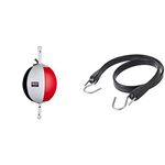 Ringside Leather Boxing Double End Bag, 7 inches & Double End Bag Cable,Black