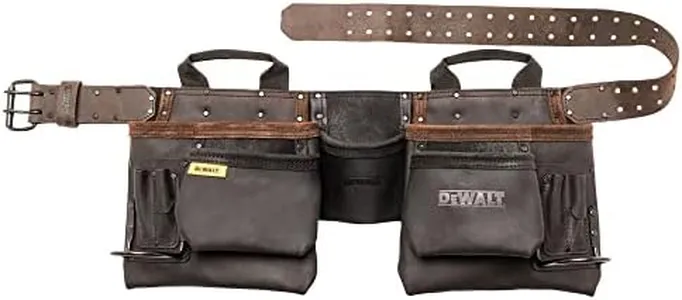 DEWALT Leather Tool Belt, Durable, 11 Pocket Professional Belt (DWST550112)