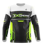 AKIBA Full Sleeve Extreme Motocross Printed Clothes: Biker Racing Jersey Riding Sports Tshirt for Unisex (Black) (in, Alpha, 2XL)