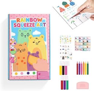 Rainbow Squeeze Art Kit, 2026 New Upgrade Rainbow Art Kit Magic Rainbows Scratch Paper Art Set, Creative Squeegee Painting Kit DIY Postcards Scratch for Birthday Party Favors Novelty (Set B)