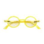 LONDON MOLE Eyewear | Moley Reading Glasses | Round Glasses | Cool Readers | Stylish Reading Glasses | Men's Women's Unisex | Spring Hinges | Transparent Yellow | + 2.5 magnification