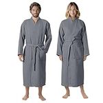 HOMELEVEL Pique bathrobe travel bathrobe 100% cotton women and men dressing gown kimono sauna dressing gown travel dressing gown piquee waffle pique women men