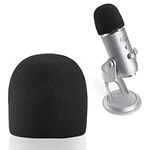 SUNMON Microphone Foam Windscreen Cover, Perfect Mic Pop Filter Mask Shield for Blue Yeti, Yeti Pro, MXL, Audio Technica Microphones and USB Mics (Black)