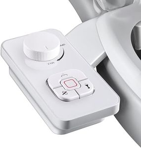 SAMODRA Bidet Attachment, Non-Electric Cold Water Bidet Toilet Seat Attachment with Pressure Controls, Retractable Self-Cleaning Dual Nozzles for Frontal & Rear Wash - White