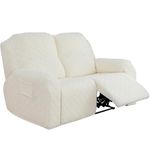 OKUYUK Recliner Chair Cover, 6-Pieces Stretch Recliner Covers for Recliner Chair Soft Reclining Chair Slipcover Furniture Protector for Dogs Cats (Black, 2 Seater)