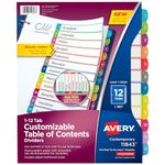 Avery Customizable Table of Contents Dividers, 12-Tab Set (11843)