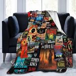 The Full Collection of Stephen King Books Flannel Blanket Lightweight Cozy Bed Blankets Soft Throw Blanket Fit Couch Sofa Suitable for All Season50 X40 (Tartan)