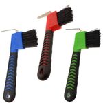 QIANG Horse Hoof Pick Brush with Soft Touch Rubber Handle,Portable Hoofpick,3Pieces,Random Colors