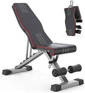 OUNUO Adjustable Weight Bench Foldable, Fitness Workout Bench Weight Lifting Sit-up Multi-use Exercise Bench Flat Incline Decline Bench Press for Home Gym Training