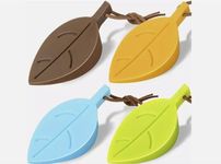 Qenixo® 4Pcs Door Stopper Wedge Finger Protector,Silicone Door Stops, Cute Colorful Cartoon Leaf Style Secure Flexible Decorative Finger Protector, for Home and Office