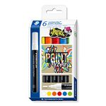 STAEDTLER 349 C6 Lumocolor Paint Markers - Assorted Colours (Pack of 6)