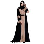 BT - Being Traditional Women's Ankle Length Dual Layered Dress (BT-LAB-003-Black-Khaki_Black,Khaki_S)