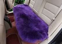 Sisha-A Sheepskin Seat Cushion Cover Winter Warm Natural Wool Car Seat Covers Universal Fit for Most Car, Truck, SUV, or Van Back Purple