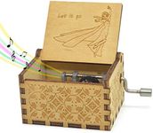 EITHEO Wooden Uniq Carved Hand Crank Let-It-Go Theme Music Box, Child