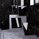 Wall Panels Peel and Stick,Marble Wall Panels for Interior Wall Decor,Backsplash Tile Distinctive for Kitchen Showers Bathrooms Living Rooms Wall 30cm*30cm (4, Black)